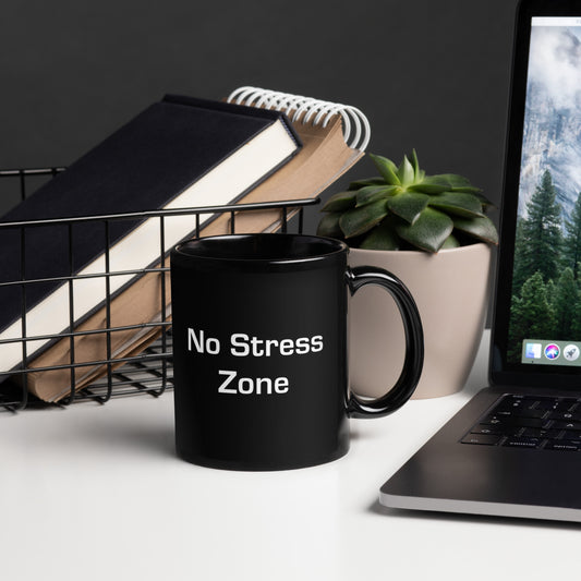 No stress zone-Black Glossy Mug