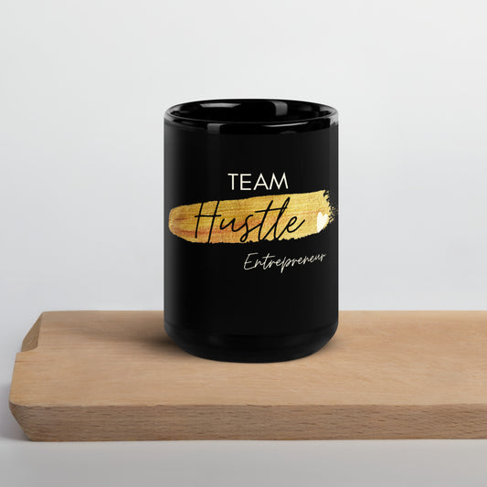 Team Hustle-Black Glossy Mug